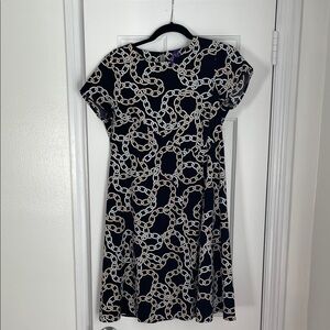 Seraphine Maternity Black and White Chain Print Dress